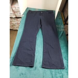 Gap Jeans Size 18 Womens Blue Denim Stretch Pants Dark Wide Mid Rise Bootcut